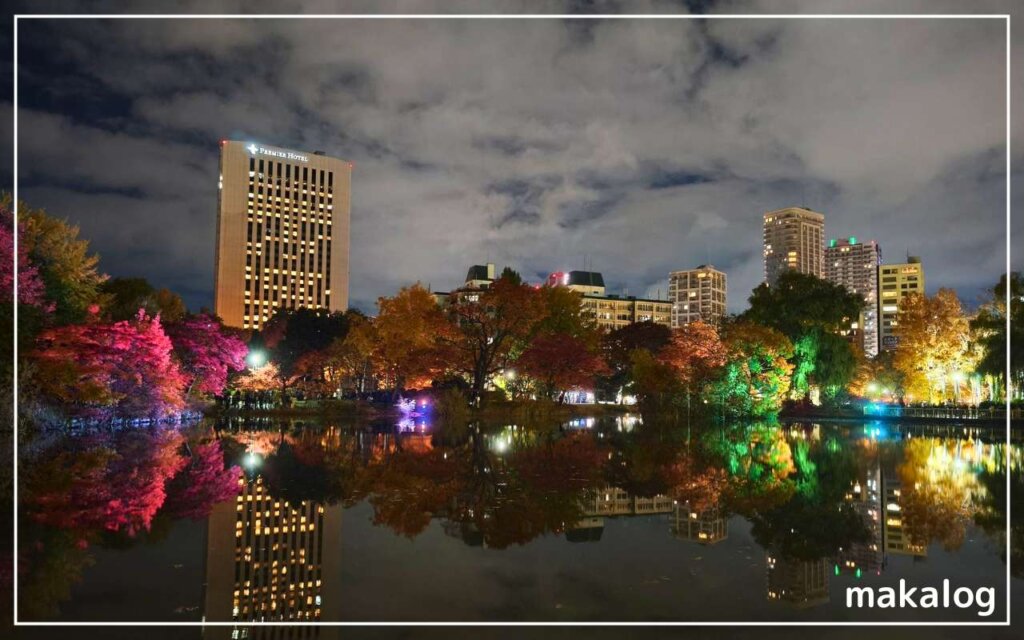 中島公園のライトアップ